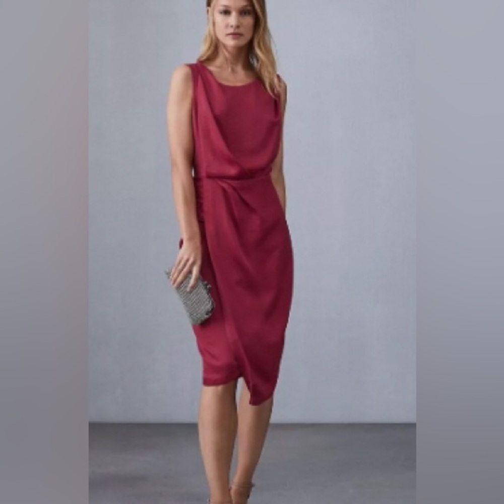Reiss US size 0 Raspberry backless dress